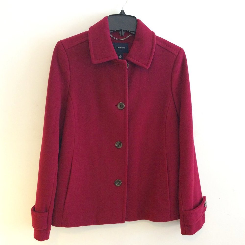 Lands'End Luxe Wool Swing Jacket - Misses  8